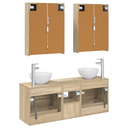 vidaXL Bathroom Cabinet Set 5 pcs Sonoma Oak 53 x 15.5 x 70 cm