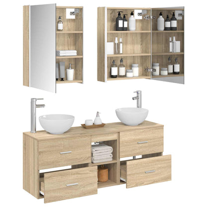 vidaXL Bathroom Cabinet Set 5 pcs Sonoma Oak 53 x 15.5 x 70 cm