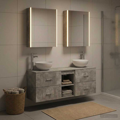 vidaXL Bathroom Cabinet Set 5 pcs Concrete Grey Engineered Wood