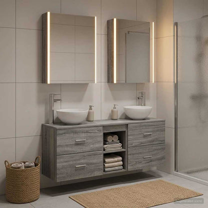 vidaXL Bathroom Cabinet Set 5 pcs Grey Sonoma Engineered Wood