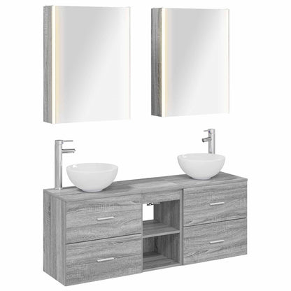 vidaXL Bathroom Cabinet Set 5 pcs Grey Sonoma Engineered Wood