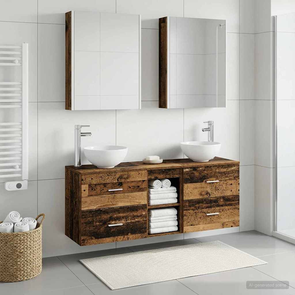 vidaXL Bathroom Cabinet Set 5 pcs Old Wood Engineered Wood