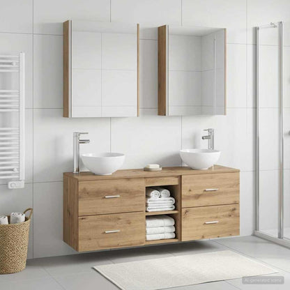vidaXL Bathroom Cabinet Set 5 pcs Artisan Oak Engineered Wood