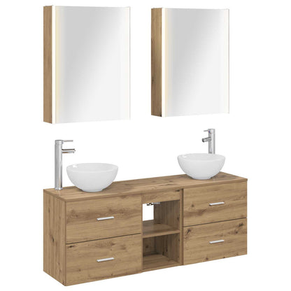 vidaXL Bathroom Cabinet Set 5 pcs Artisan Oak 53 x 15.5 x 70 cm