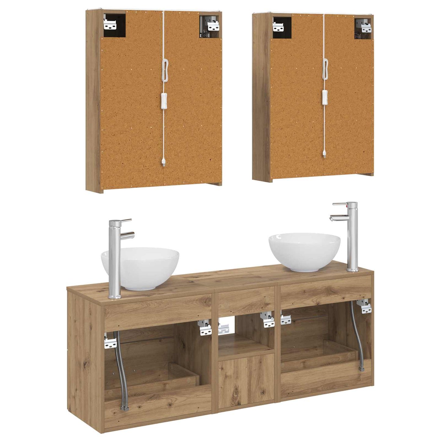 vidaXL Bathroom Cabinet Set 5 pcs Artisan Oak 53 x 15.5 x 70 cm