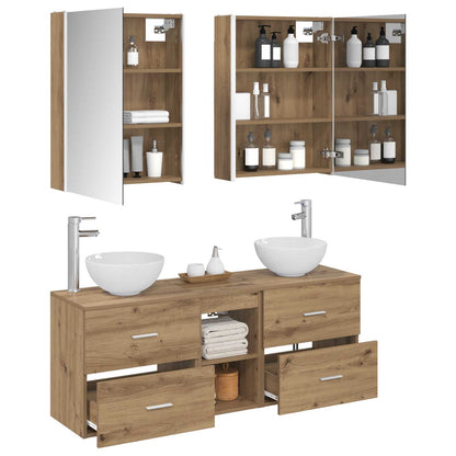 vidaXL Bathroom Cabinet Set 5 pcs Artisan Oak 53 x 15.5 x 70 cm