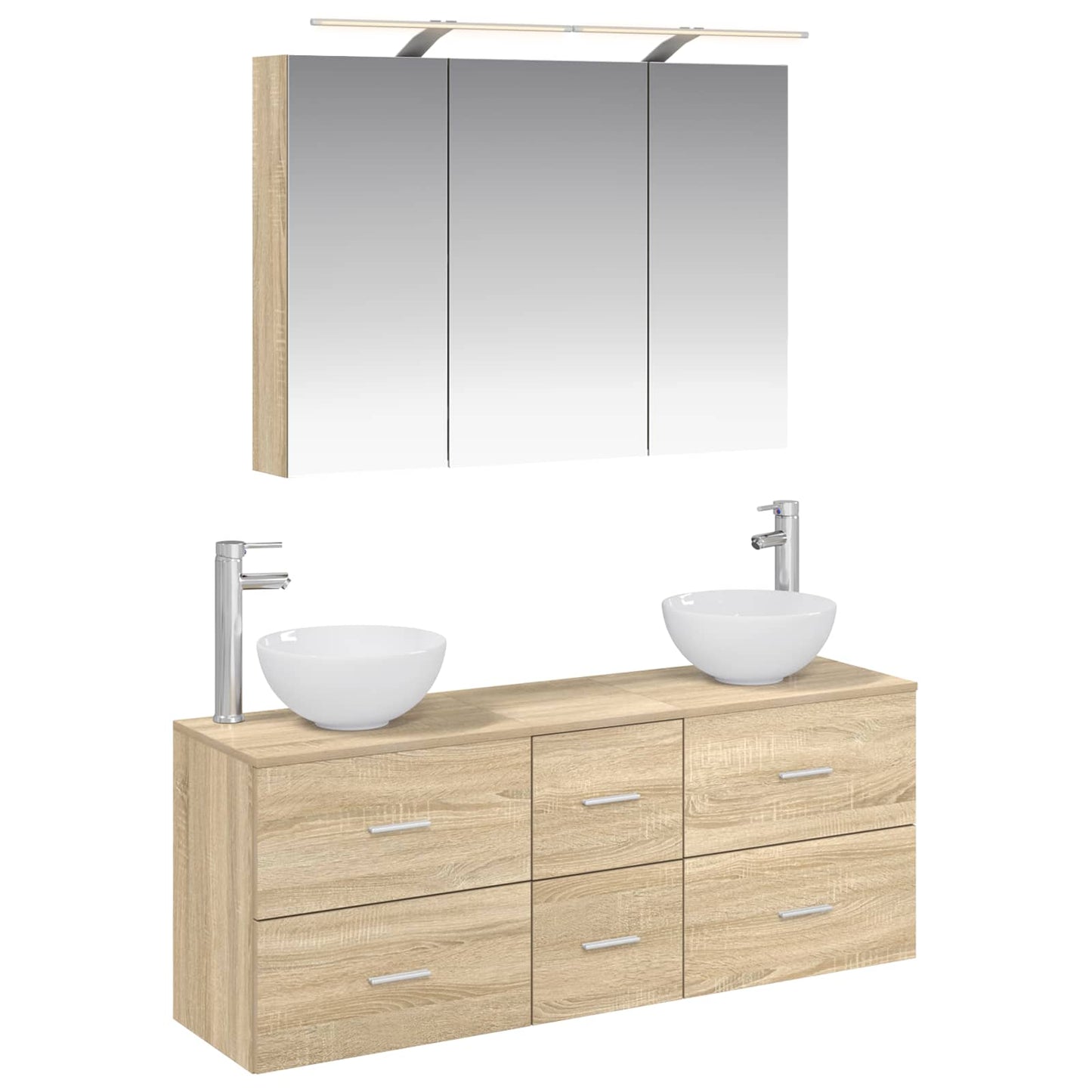 vidaXL Bathroom Furniture Set 4 pcs Sonoma Oak