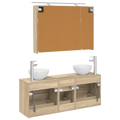 vidaXL Bathroom Furniture Set 4 pcs Sonoma Oak