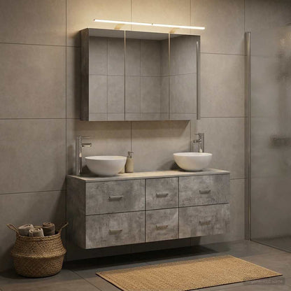 vidaXL Bathroom Furniture Set 4 pcs Concrete Grey