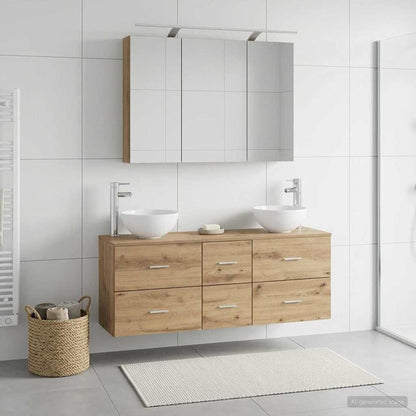 vidaXL Bathroom Furniture Set 4 pcs Artisan Oak