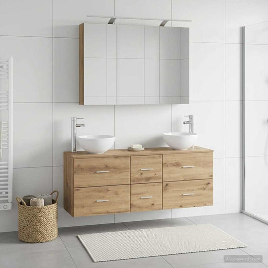 vidaXL Bathroom Furniture Set 4 pcs Artisan Oak