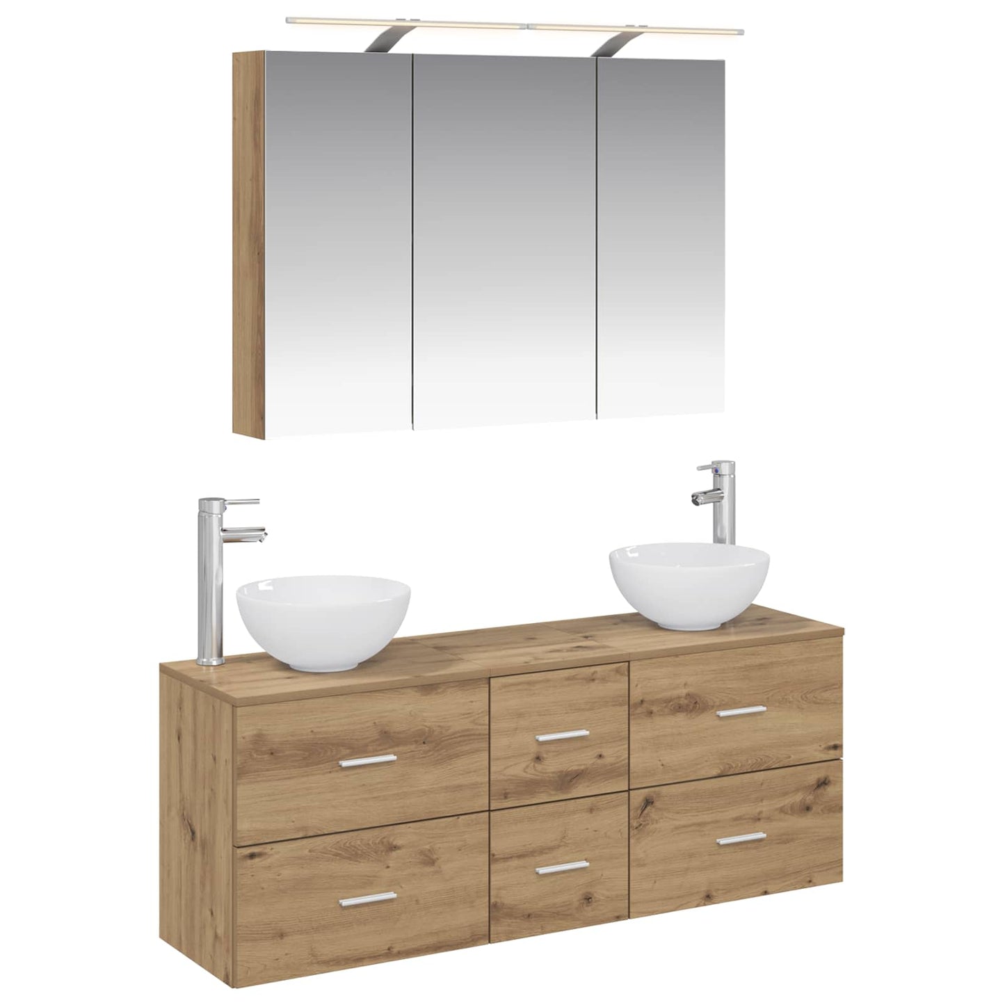 vidaXL Bathroom Furniture Set 4 pcs Artisan Oak