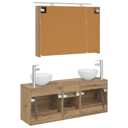 vidaXL Bathroom Furniture Set 4 pcs Artisan Oak