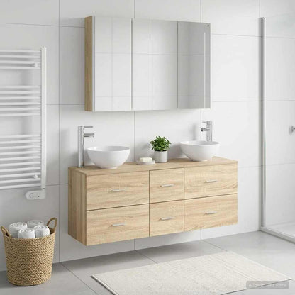 vidaXL Bathroom Furniture Set 4 pcs Sonoma Oak