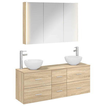 vidaXL Bathroom Furniture Set 4 pcs Sonoma Oak