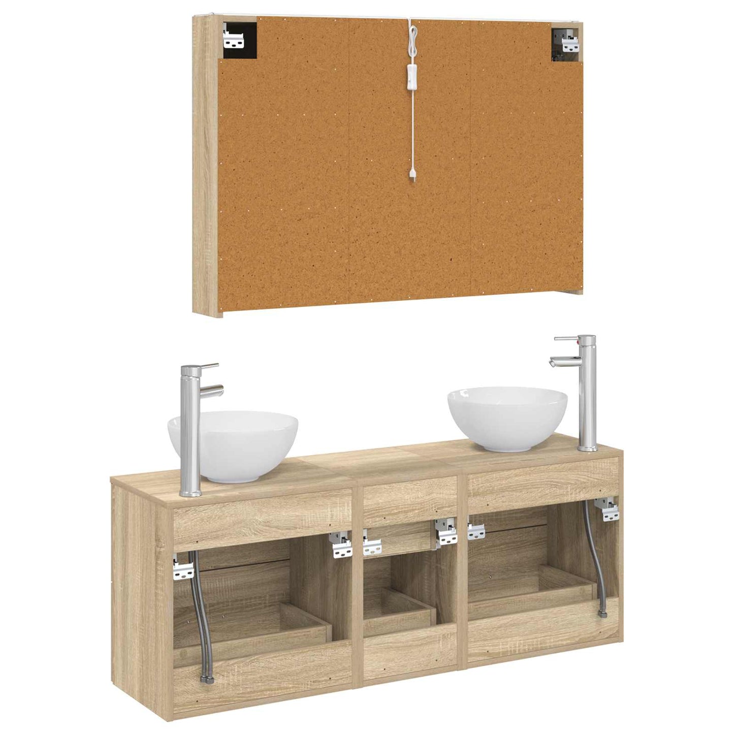vidaXL Bathroom Furniture Set 4 pcs Sonoma Oak