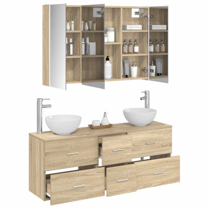 vidaXL Bathroom Furniture Set 4 pcs Sonoma Oak