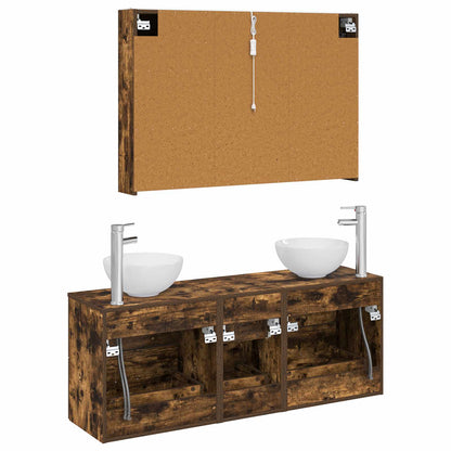 vidaXL Bathroom Furniture Set 4 pcs Smoked Oak