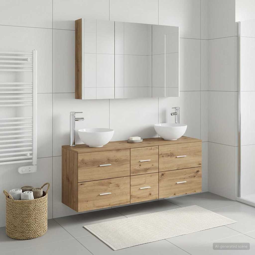 vidaXL Bathroom Furniture Set 4 pcs Artisan Oak