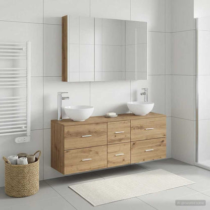 vidaXL Bathroom Furniture Set 4 pcs Artisan Oak