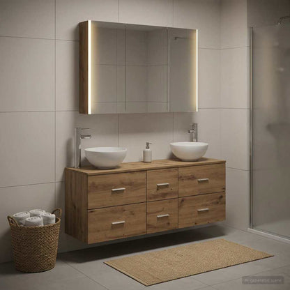 vidaXL Bathroom Furniture Set 4 pcs Artisan Oak