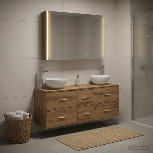 vidaXL Bathroom Furniture Set 4 pcs Artisan Oak