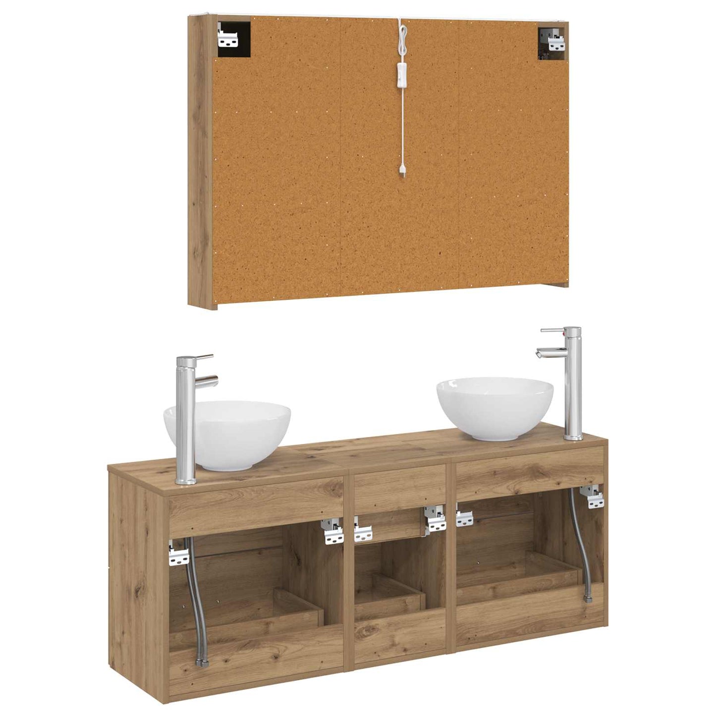 vidaXL Bathroom Furniture Set 4 pcs Artisan Oak