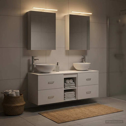 vidaXL Bathroom Furniture Set 5 pcs White Engineered Wood and Glass
