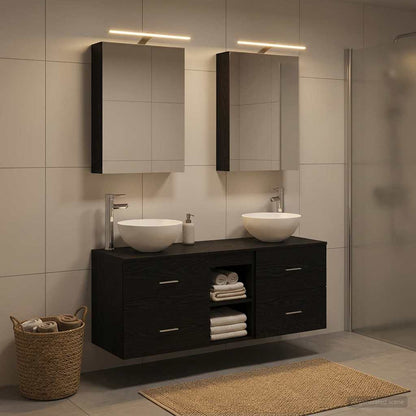 vidaXL Bathroom Furniture Set 5 pcs Black Oak
