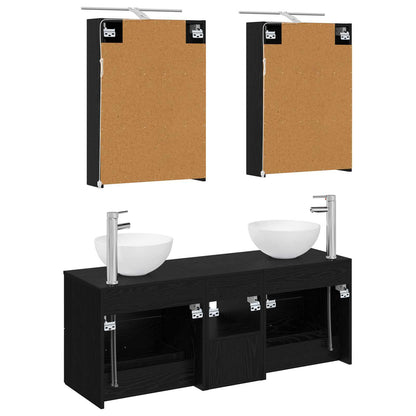 vidaXL Bathroom Furniture Set 5 pcs Black Oak
