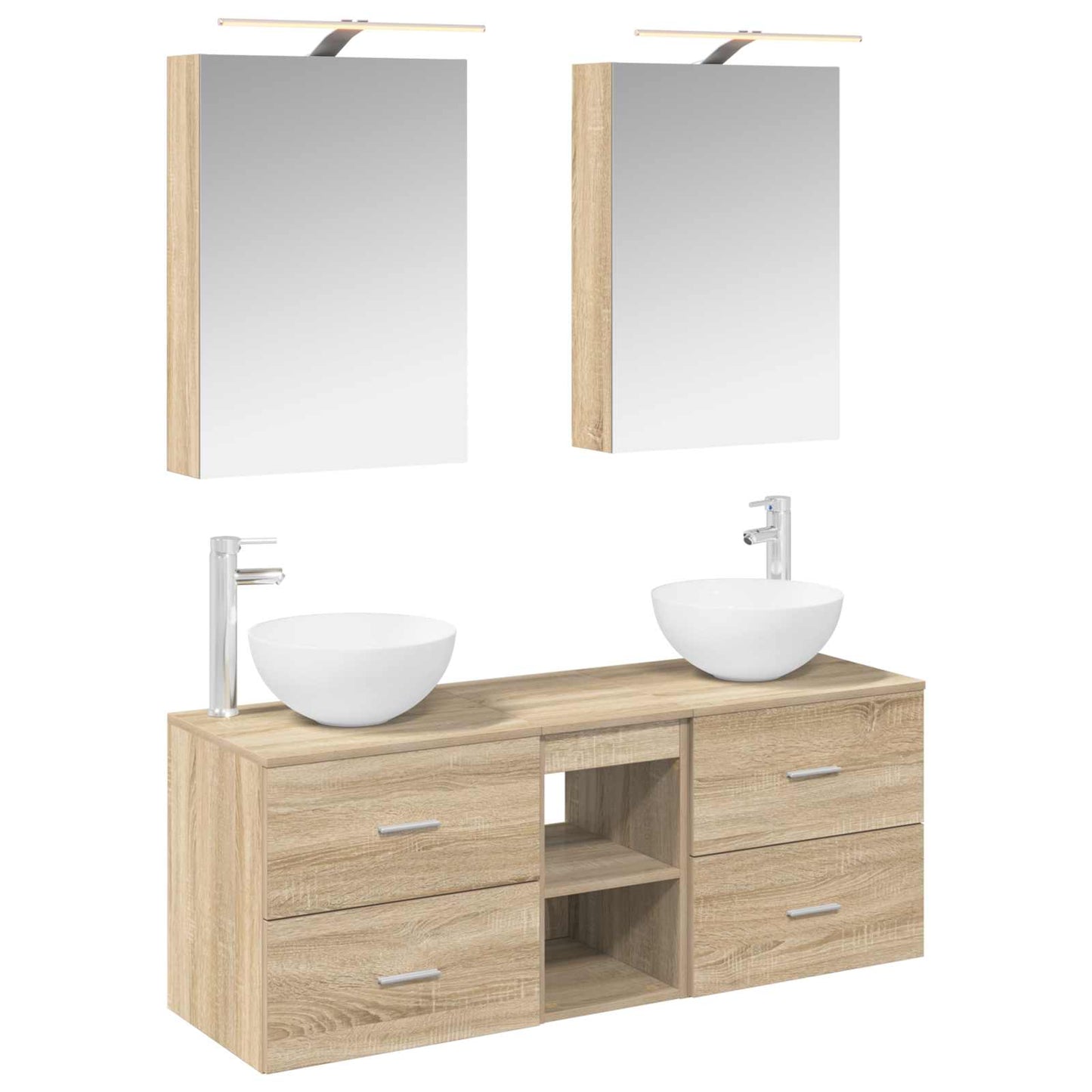 vidaXL Bathroom Furniture Set 5 pcs Sonoma Oak