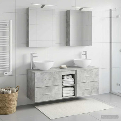 vidaXL Bathroom Furniture Set 5 pcs Concrete Grey