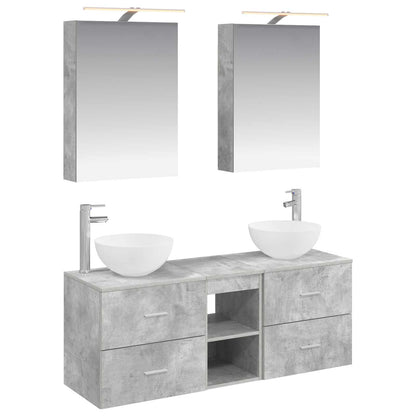 vidaXL Bathroom Furniture Set 5 pcs Concrete Grey