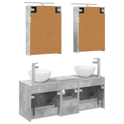 vidaXL Bathroom Furniture Set 5 pcs Concrete Grey