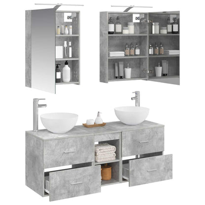 vidaXL Bathroom Furniture Set 5 pcs Concrete Grey