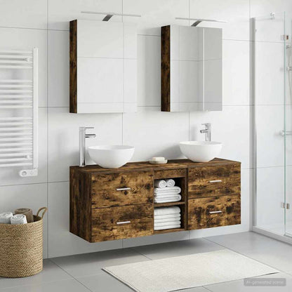vidaXL Bathroom Furniture Set 5 pcs Smoked Oak