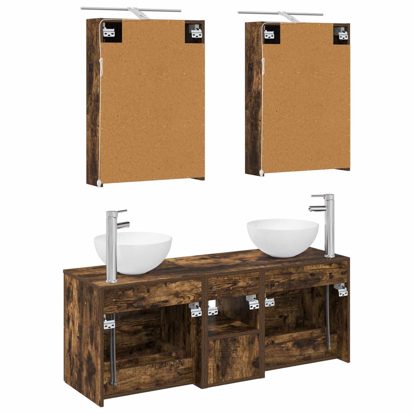 vidaXL Bathroom Furniture Set 5 pcs Smoked Oak