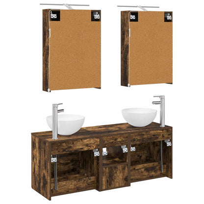 vidaXL Bathroom Furniture Set 5 pcs Smoked Oak