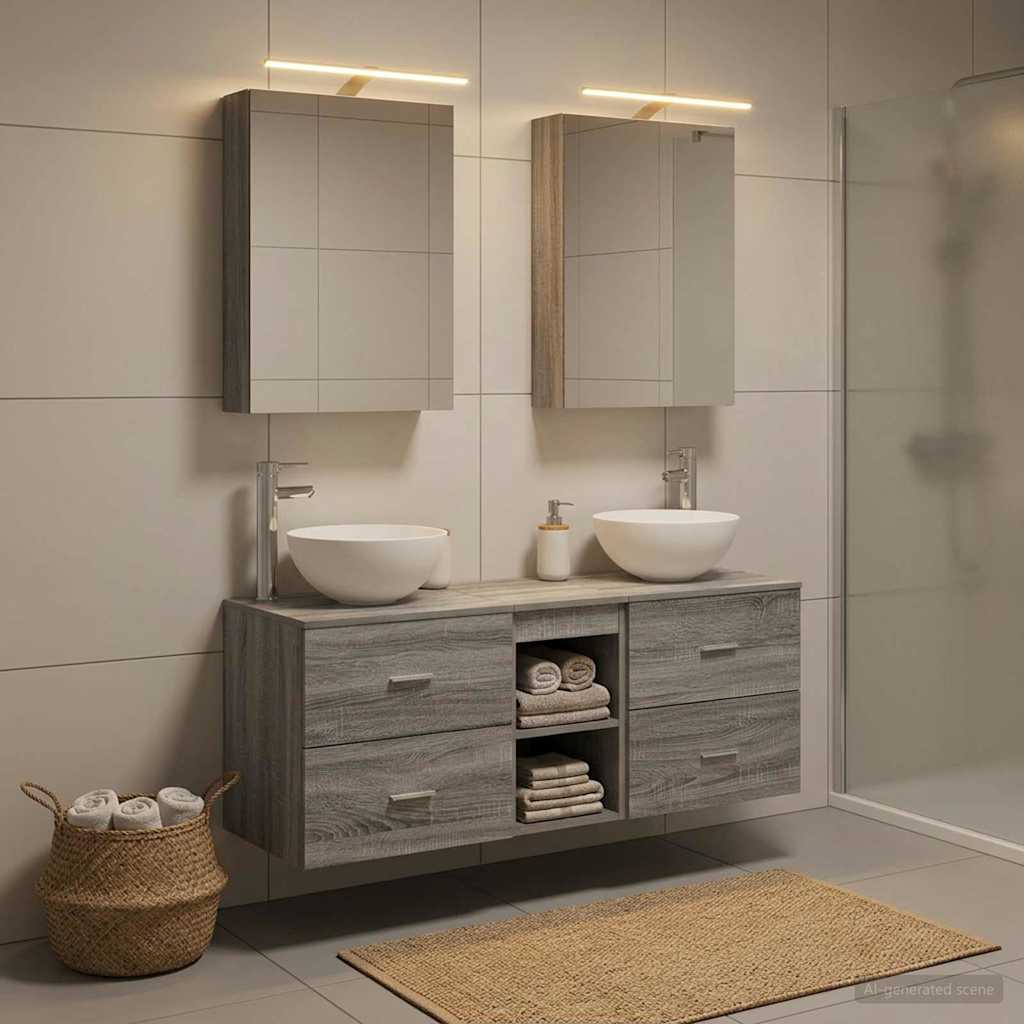 vidaXL Bathroom Furniture Set 5 pcs Grey Sonoma