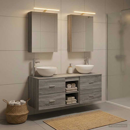 vidaXL Bathroom Furniture Set 5 pcs Grey Sonoma
