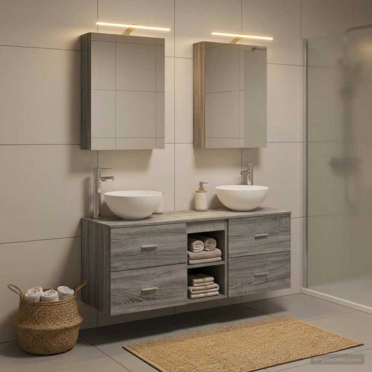 vidaXL Bathroom Furniture Set 5 pcs Grey Sonoma