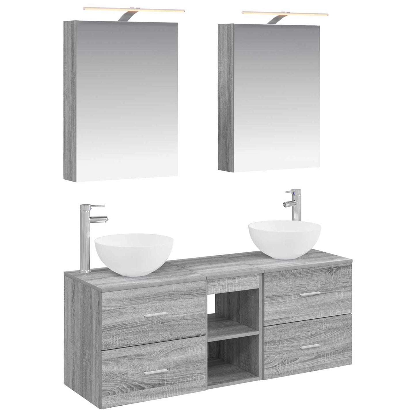 vidaXL Bathroom Furniture Set 5 pcs Grey Sonoma