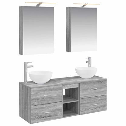 vidaXL Bathroom Furniture Set 5 pcs Grey Sonoma