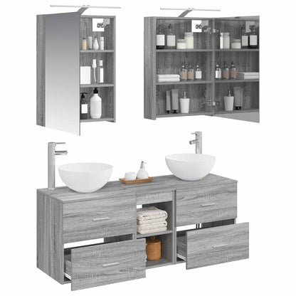 vidaXL Bathroom Furniture Set 5 pcs Grey Sonoma