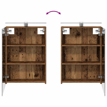 vidaXL Bathroom Furniture Set 5 pcs Old Wood Engineered Wood and Glass