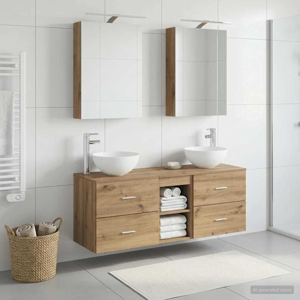 vidaXL Bathroom Furniture Set 5 pcs Artisan Oak