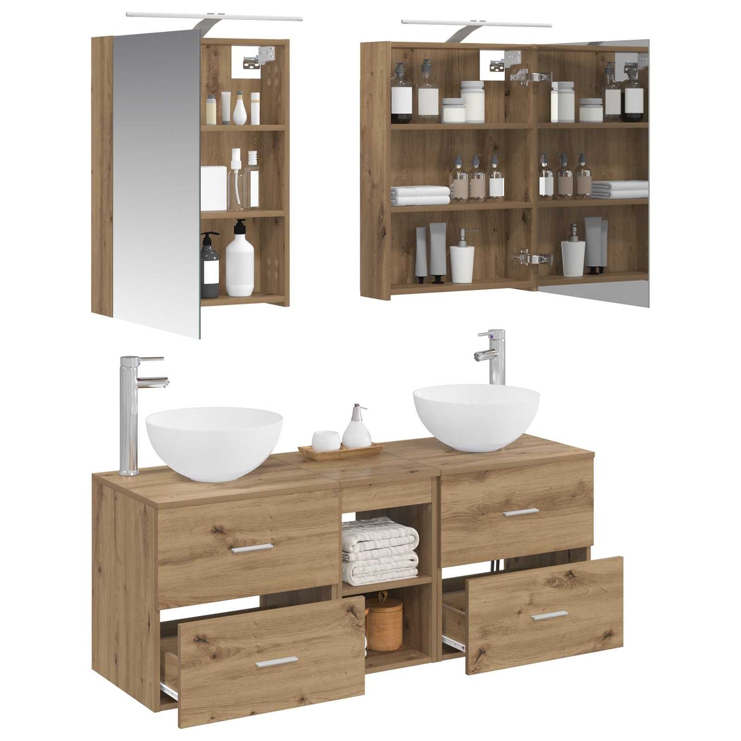 vidaXL Bathroom Furniture Set 5 pcs Artisan Oak