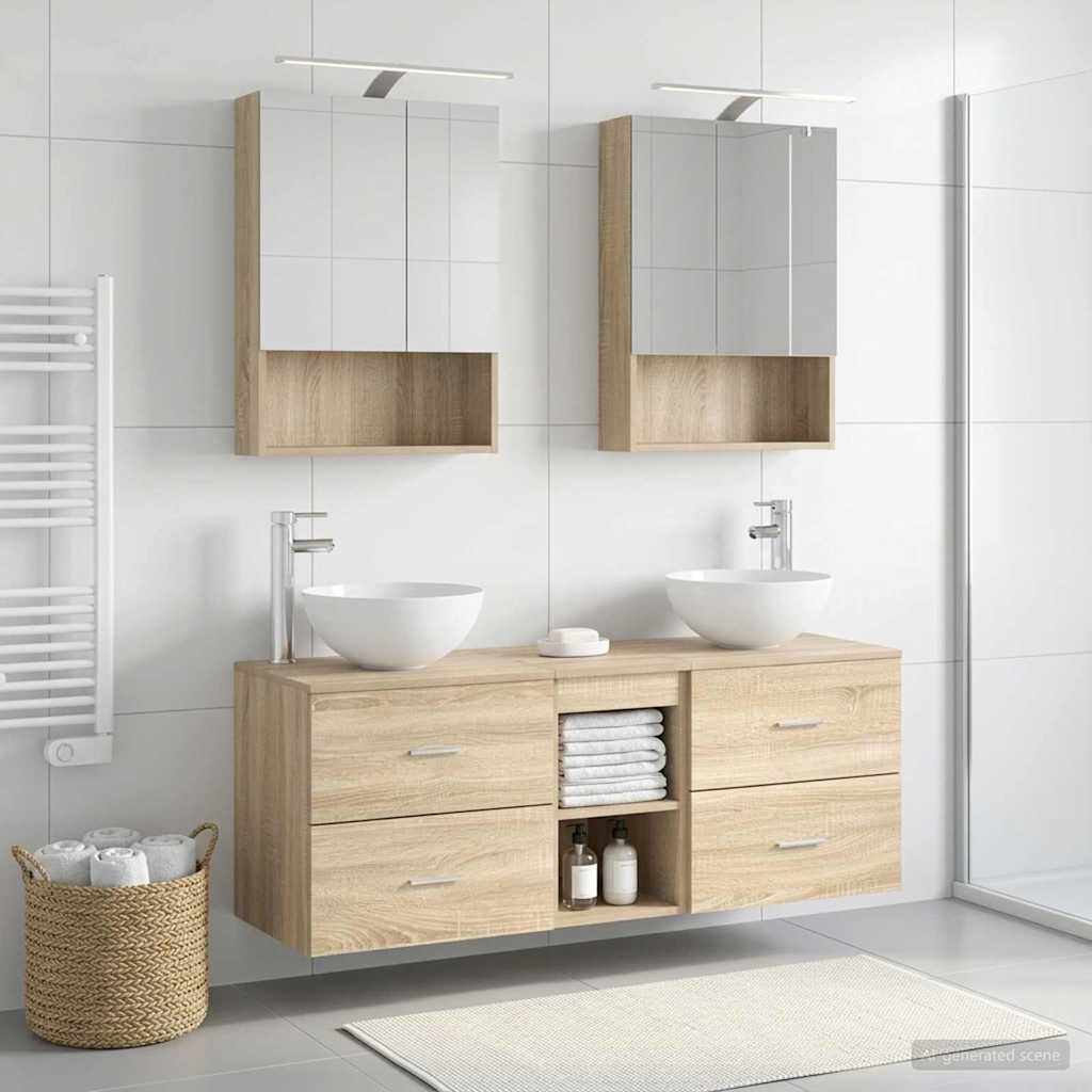 vidaXL Bathroom Furniture Set 5 pcs Sonoma Oak