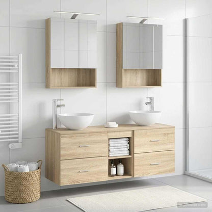 vidaXL Bathroom Furniture Set 5 pcs Sonoma Oak