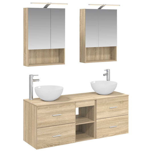 vidaXL Bathroom Furniture Set 5 pcs Sonoma Oak